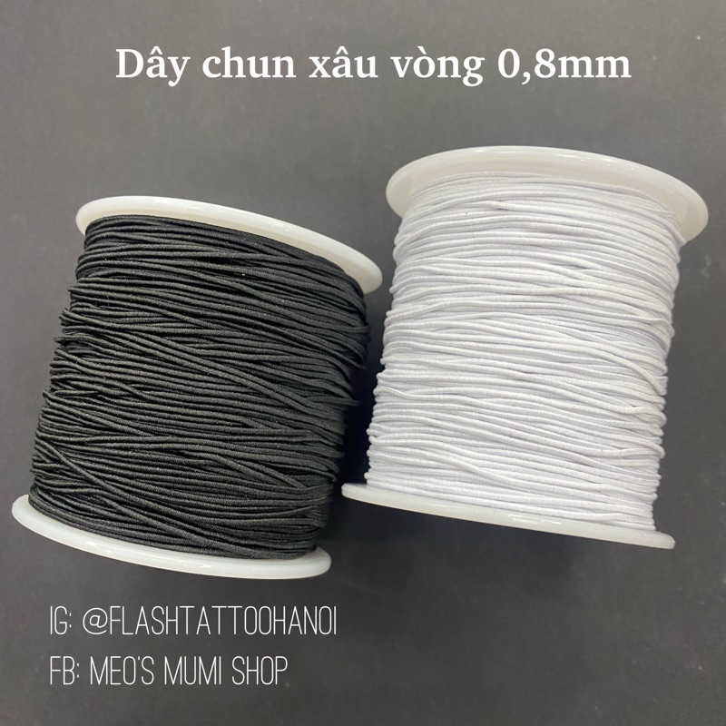 Dây chun vải xỏ vòng tay 0.8mm, Dây Xỏ Chuỗi Hạt - Dây thun tập cầu lông - dây chun co giãn làm đồ t