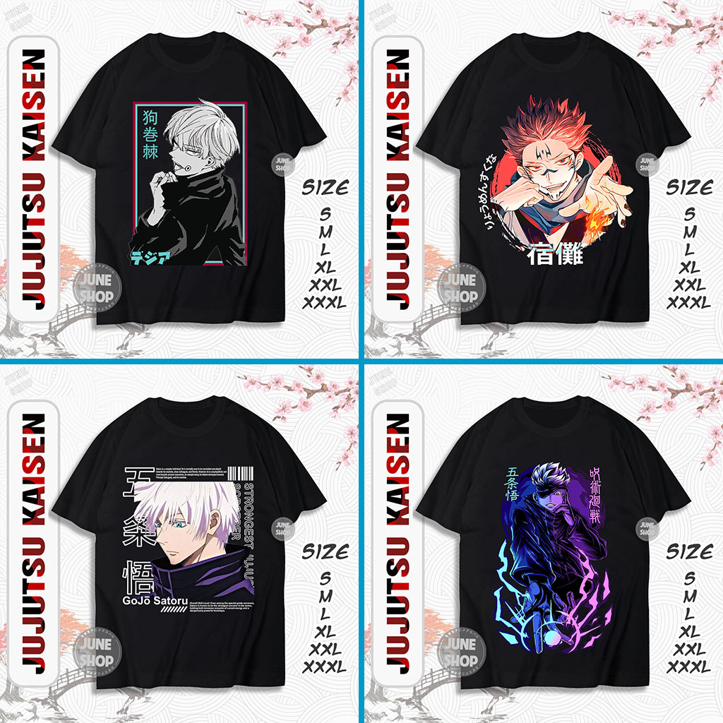 Áo Jujutsu Kaisen mẫu mới - Áo Anime in hình Gojo, Inumaki, Sukuna chất cotton 4 chiều thoáng mát