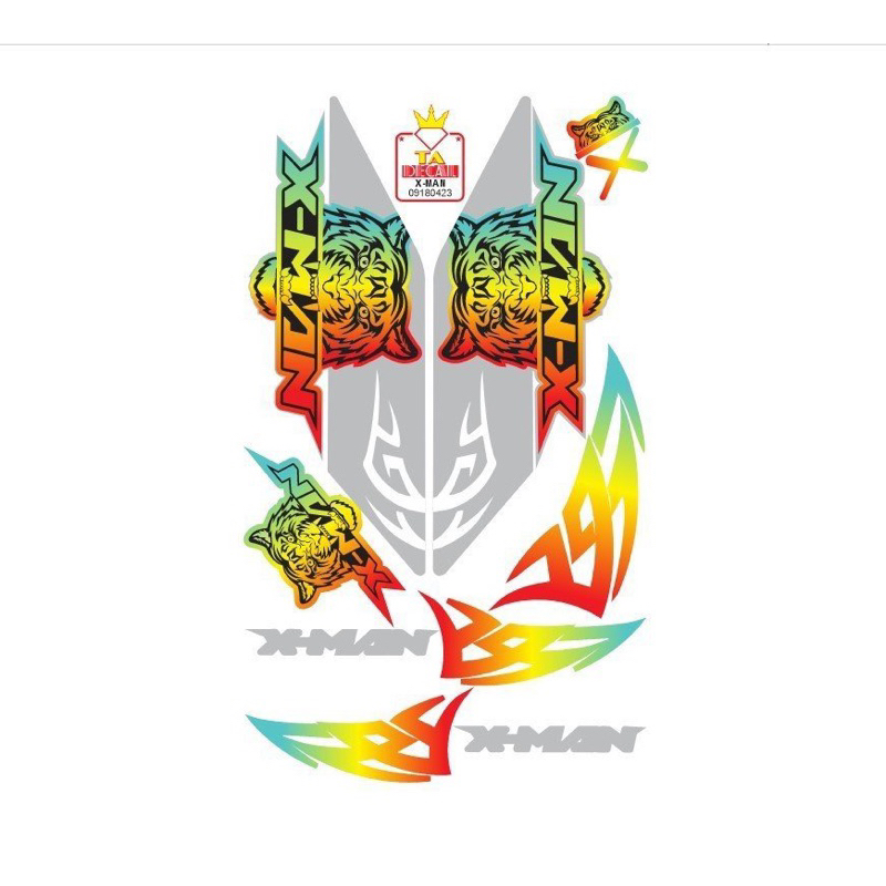 Tem xe đạp điện X Men,tem crom 7 màu và 4 lớp siêu bóng cao cấp