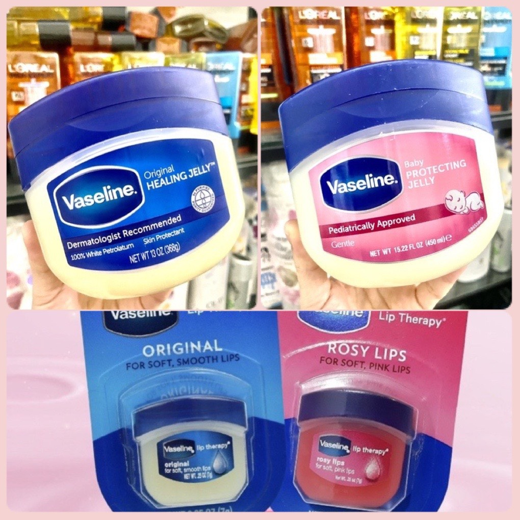 USA - Sáp dưỡng ẩm Vaseline ORIGINAL HEALING JELLY & BABY PROTECTING JELLY Mỹ 368g