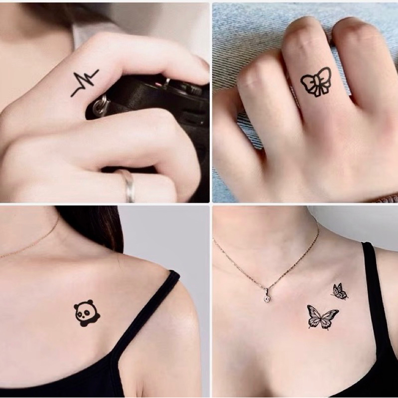 Hình xăm dán 77 miếng 15 ngày chống nước tatoo giả tạm thời mini dễ thương miếng xăm dán chữ 2 tuần lâu phai 6x10cm HXL4