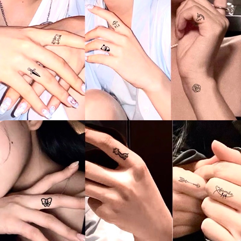 Hình xăm dán 77 miếng 15 ngày chống nước tatoo giả tạm thời mini dễ thương miếng xăm dán chữ 2 tuần lâu phai 6x10cm HXL4