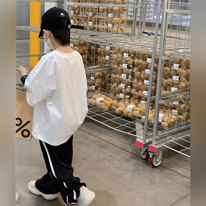 Quần vải bé trai suông có dây rút gấu Q224 size 100-150, quần dài trẻ em mùa hè cao cấp