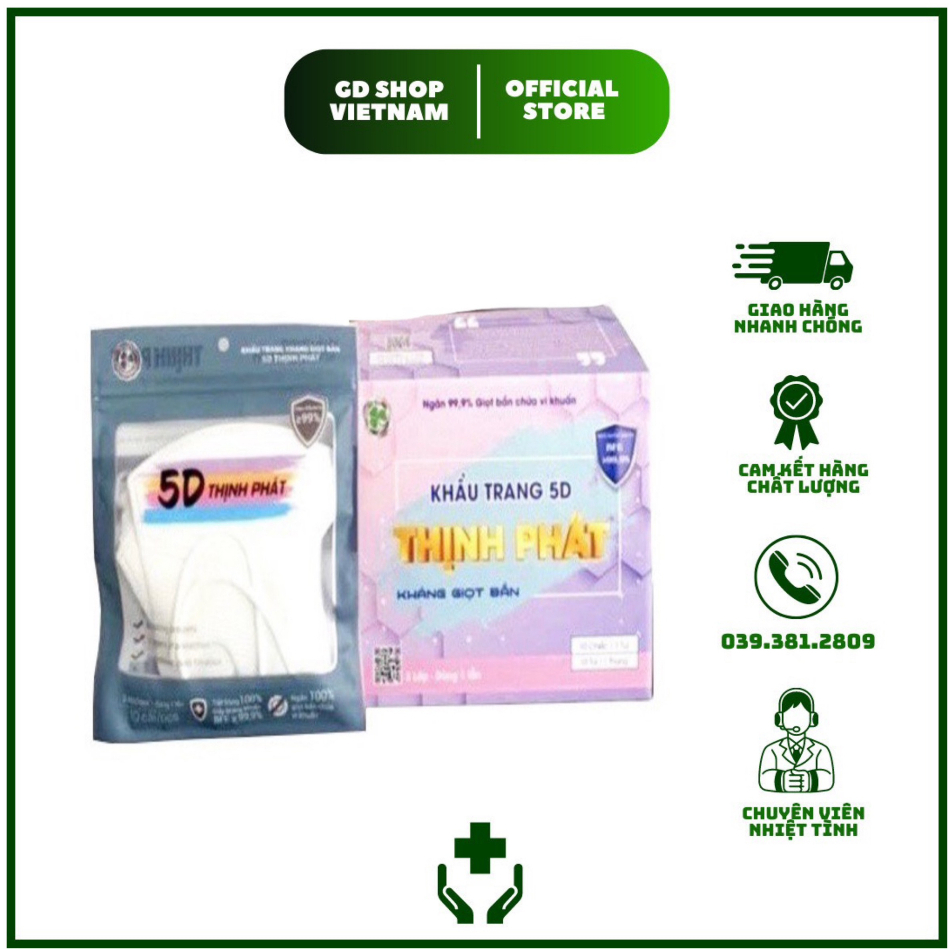 Khẩu Trang 5D Thịnh Phát Cao Cấp Kháng Khuẩn Chống Bụi