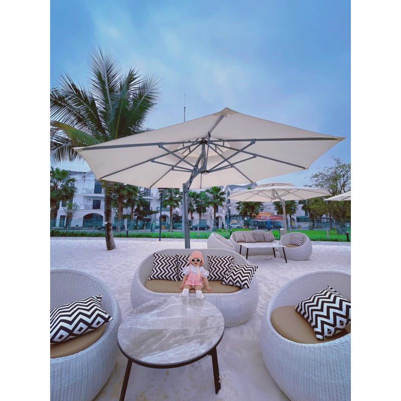 Sofa mây nhựa ngoài trời