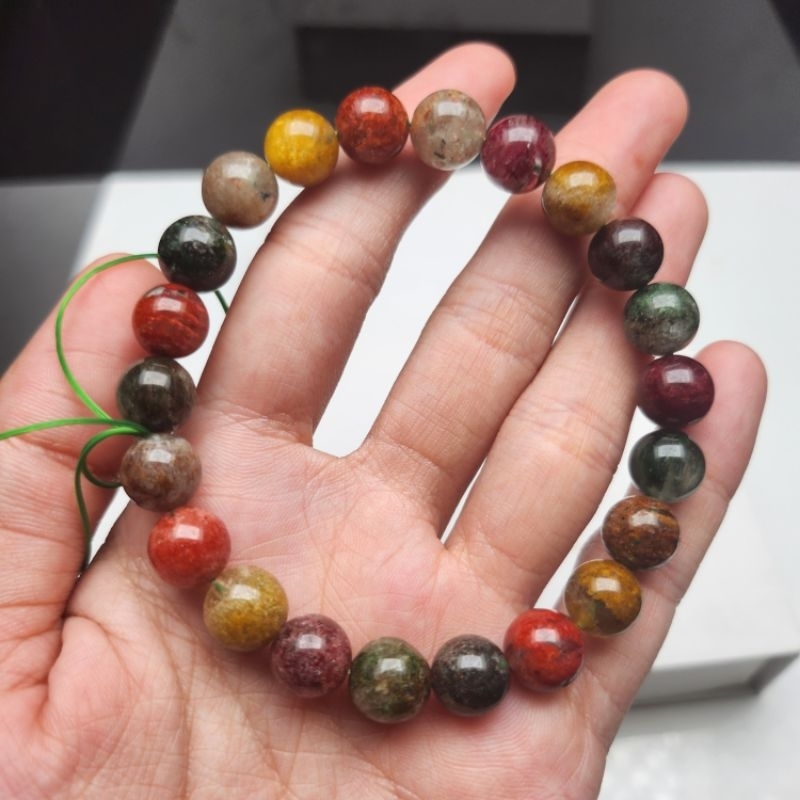 Vòng tay đá ưu linh ngũ sắc