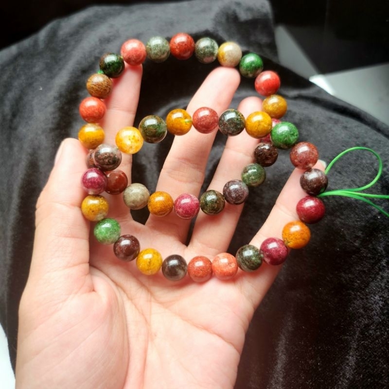 Vòng tay đá ưu linh ngũ sắc