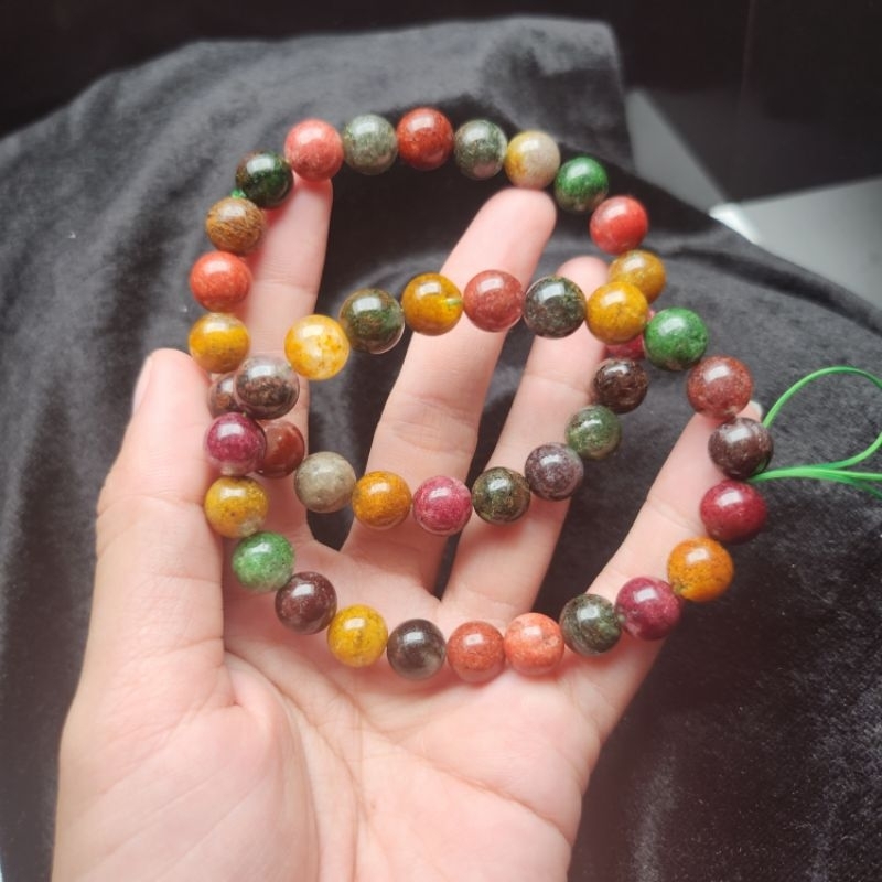 Vòng tay đá ưu linh ngũ sắc