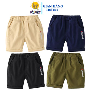 Quần short kaki bé trai, quần đùi kaki bé trai hàn quốc size cho bé từ 12-29kg