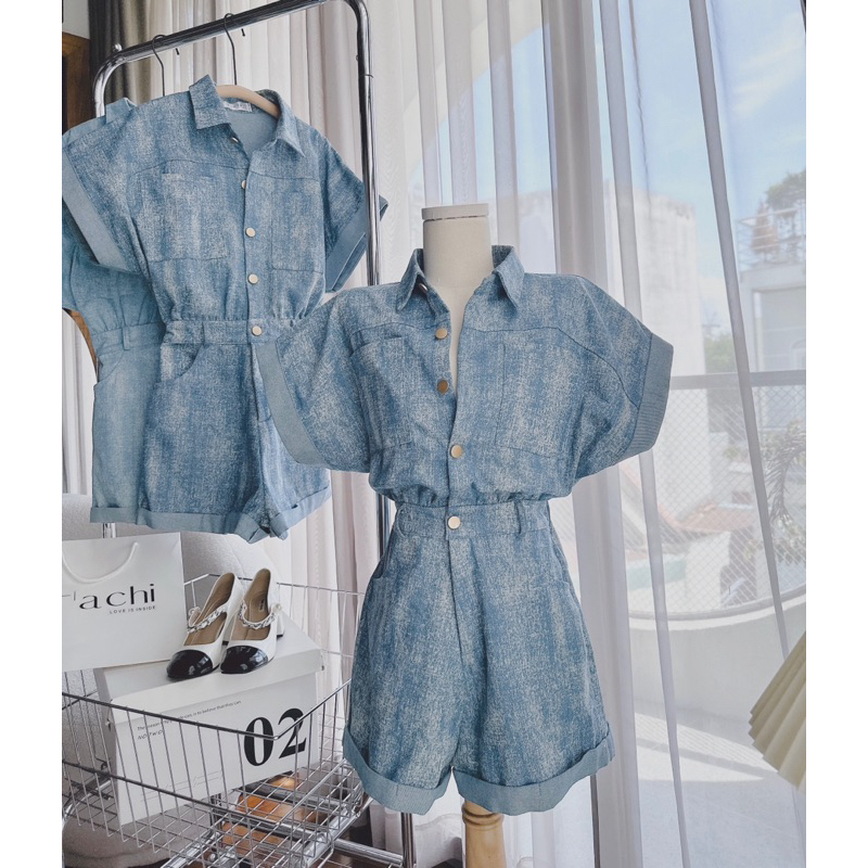 JUMSUIT JEAN ĐẬM NHẠT