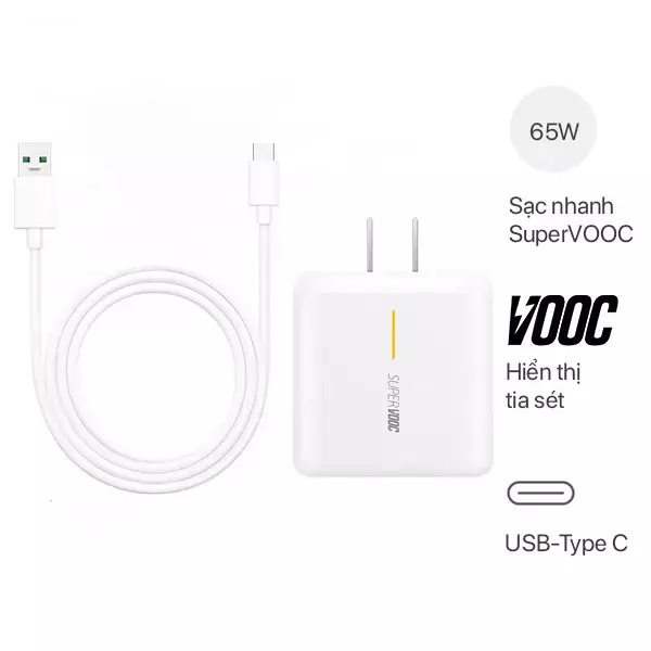 Bộ sạc nhanh Oppo Supper Vooc 65w. Bảo hành 6 tháng