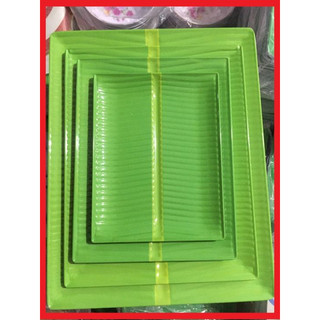 Khay hình chữ nhật xanh lá chuối nhựa Melamine nhiều Size