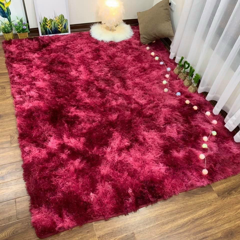 Thảm lông loang trải sàn phòng ngủ chụp ảnh decor loang phòng khách giường giá rẻ cao cấp đen xám đỏ