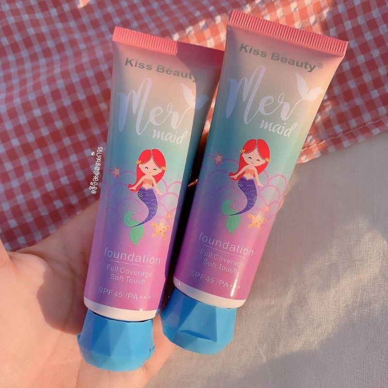 Kem Nền Chống Nắng Che Khuyết Điểm Kiss Beauty Nàng Tiên Cá Mer Maid Kiềm Dầu, Nâng Tone Giúp Lớp Nền Đẹp Tự Nhiên