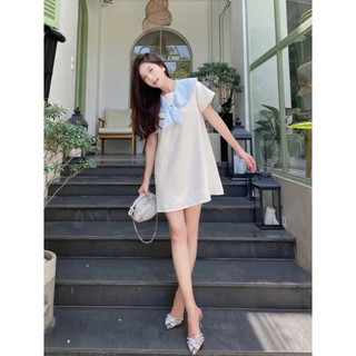 Váy - Đầm form suông thắt nơ cổ, tay cộc tiểu thư WINI dress