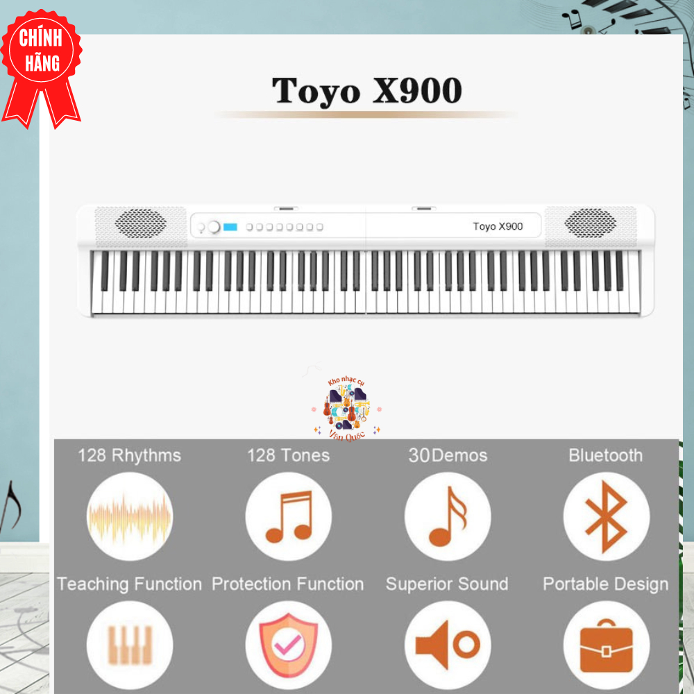 Đàn Piano Điện Toyo X900 Gấp Gọn - Kết Nối Bluetooth - Midi + Chân Đàn + Tai Phone