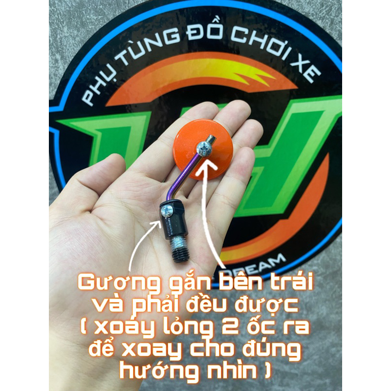 Gương tròn lồi mini siêu kute xe máy