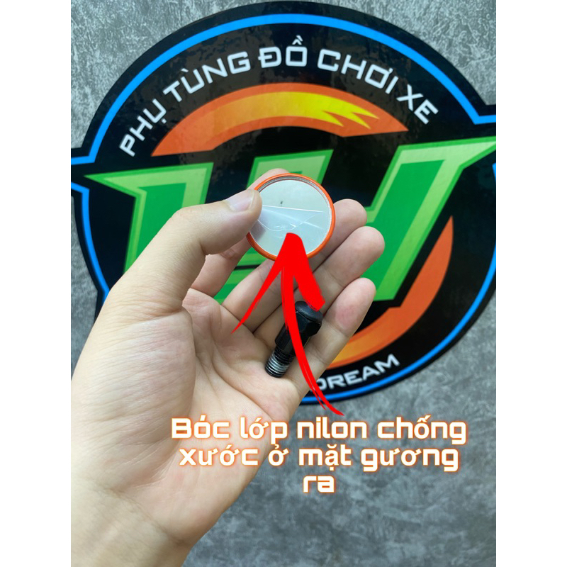 Gương tròn lồi mini siêu kute xe máy