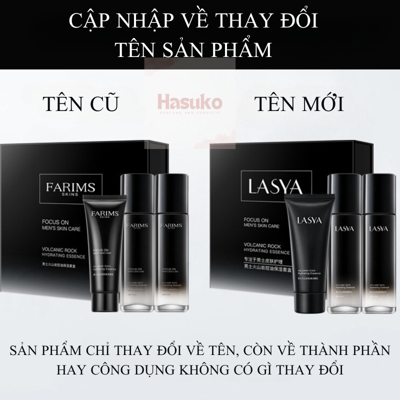 Bộ mỹ phẩm chăm sóc da cao cấp cho nam FARIMS Skins, Sữa rửa mặt+ Toner + Kem dưỡng ẩm, Làm sạch da, trắng da, dưỡng ẩm