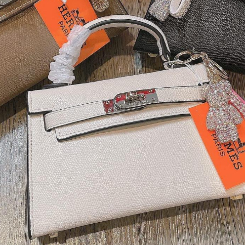 Túi Xách kelly khóa cài dáng lùn size 19 hàng qc loại 1, dập logo khoá