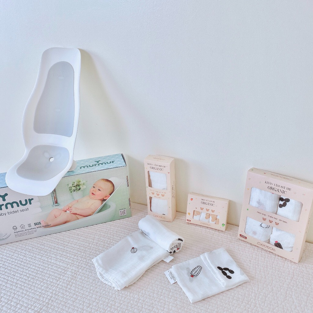 Khăn tắm Monona vải xô sợi tre cho bé 120x110cm organic cho bé sơ sinh