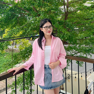 Áo sơ mi nữ dài tay form rộng chất thô mềm ulzzang kiểu hàn basic