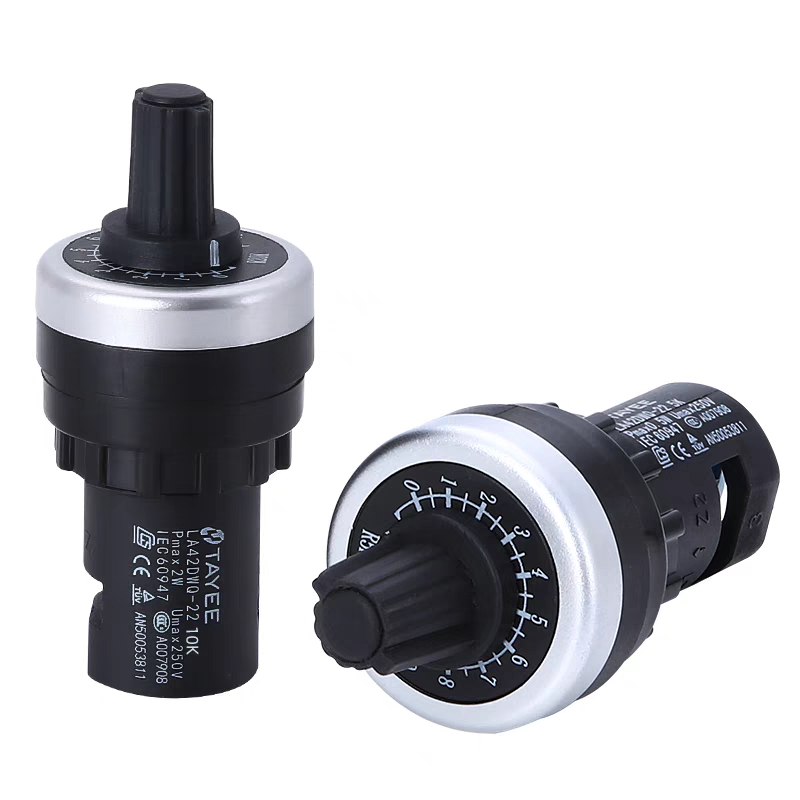 Biến trở LA42DWQ phi 22mm lắp tủ điện, chiết áp 2K, 5K, 10K, 50K, 500K dùng trong biến tần điều khiển động cơ