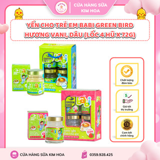 Yến cho trẻ em Babi Green Bird hương Vani, hương Dâu