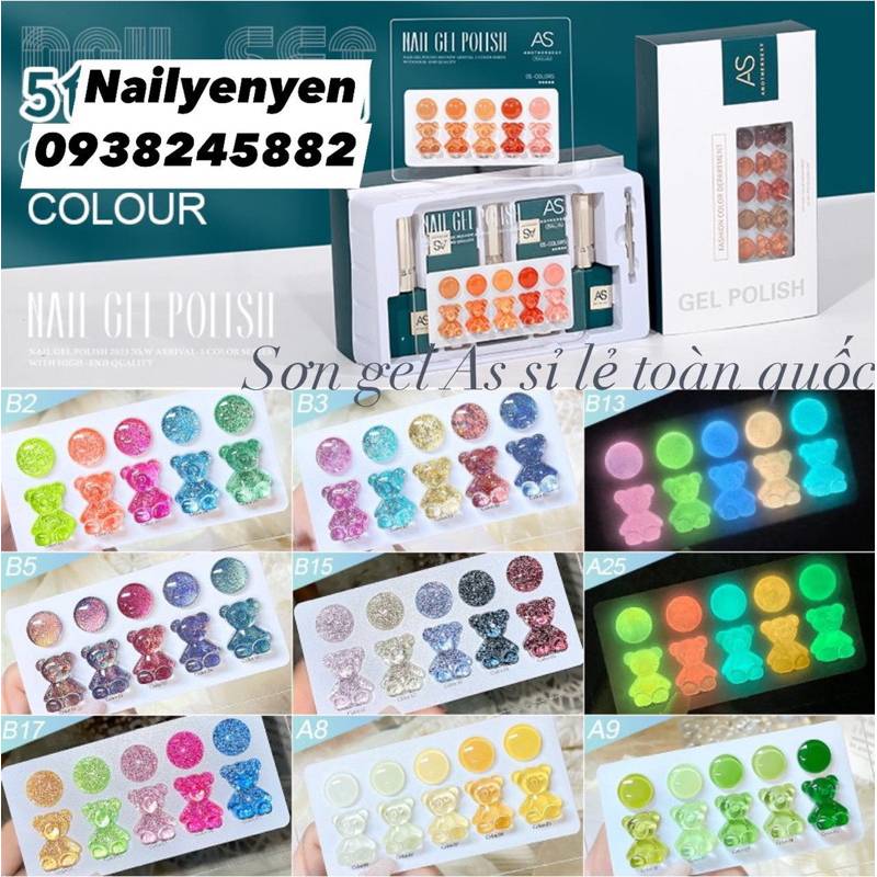 Set sơn 5 chai As tặng kèm bảng màu