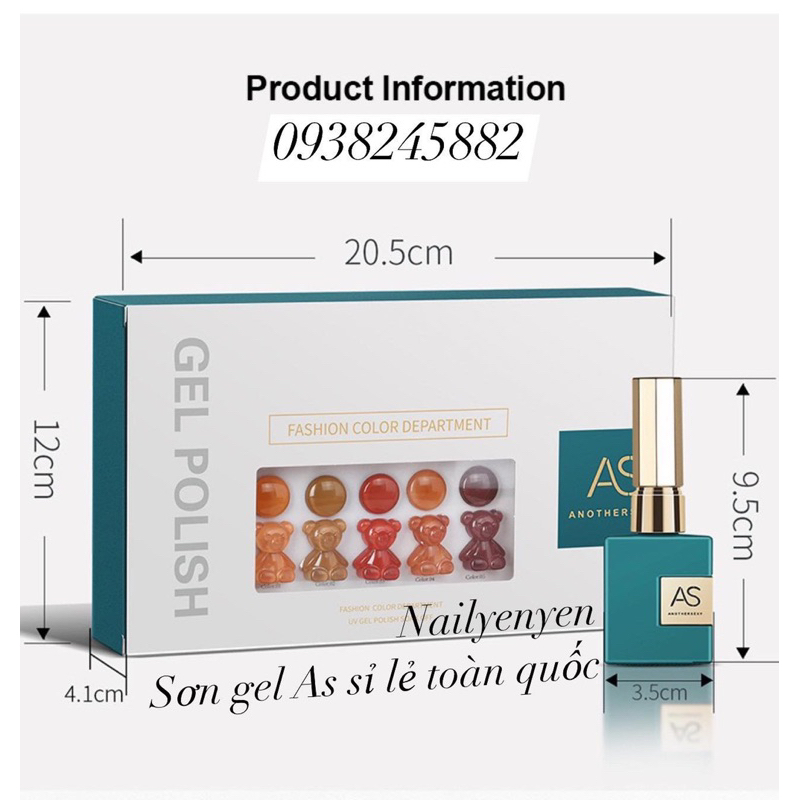 Set sơn 5 chai As tặng kèm bảng màu