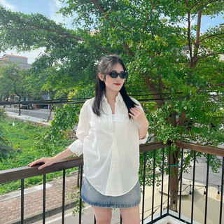 Áo sơ mi nữ dài tay form rộng chất thô mềm ulzzang kiểu hàn basic