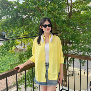 Áo sơ mi nữ dài tay form rộng chất thô mềm ulzzang kiểu hàn basic