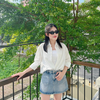 Áo sơ mi nữ dài tay form rộng chất thô mềm ulzzang kiểu hàn basic