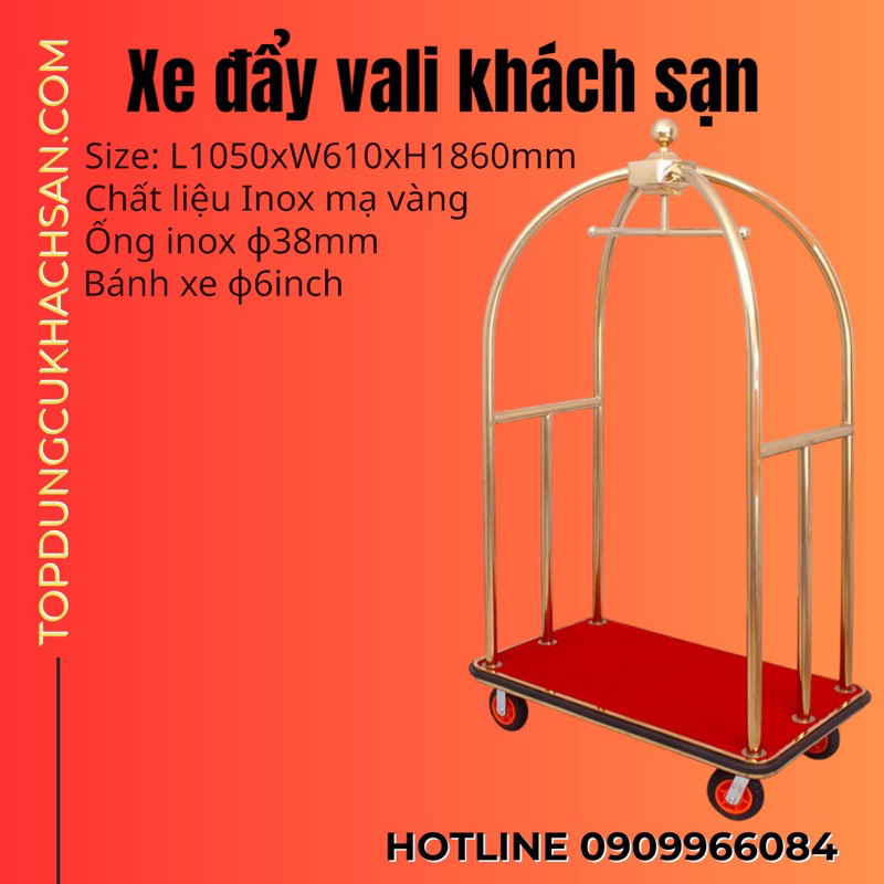 Xe Đẩy Hành Lý, Xe Đẩy Vali Vòng Cung Mạ Vàng