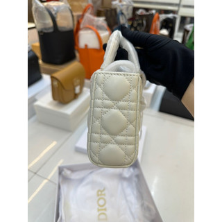 Túi di ỏ r lady joy size 22cm trắng,da lì lamskin