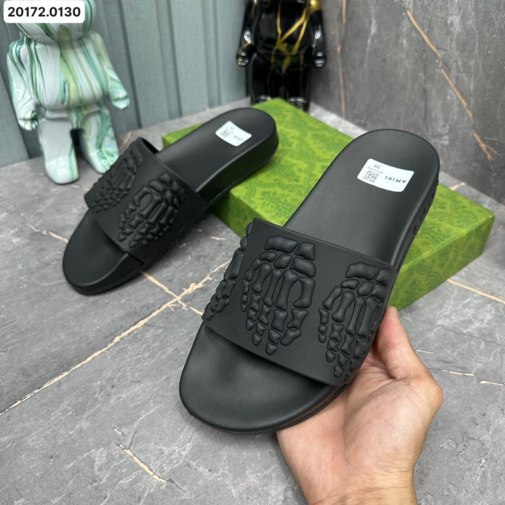 Dép nam Amiri hình xương, Dép quai ngang nam in hình xương 3D - Mẫu mới 2023 Hot
