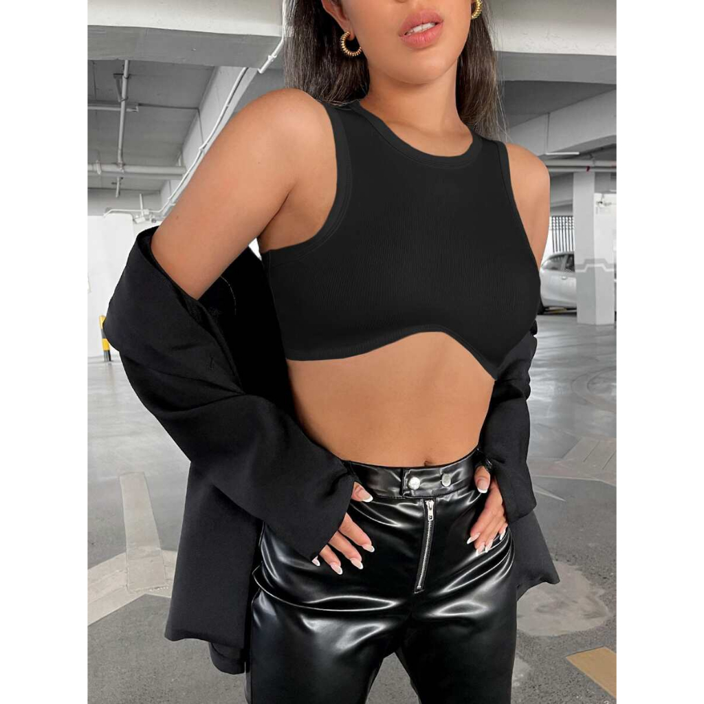 Áo thun ba lỗ, croptop body nữ sát nách JUNE.SG kiểu cổ tròn basic Áo thun ba lỗ, croptop body nữ sát nách D042