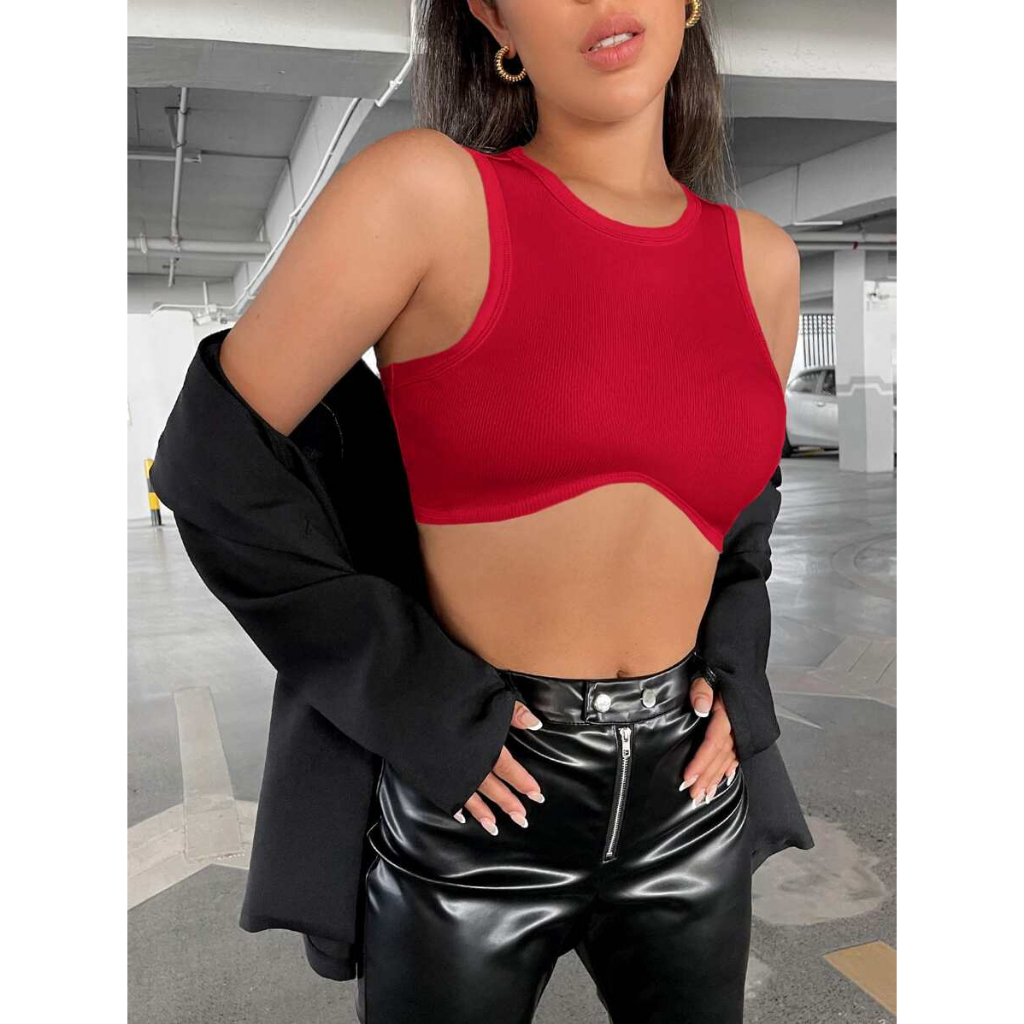 Áo thun ba lỗ, croptop body nữ sát nách JUNE.SG kiểu cổ tròn basic Áo thun ba lỗ, croptop body nữ sát nách D042