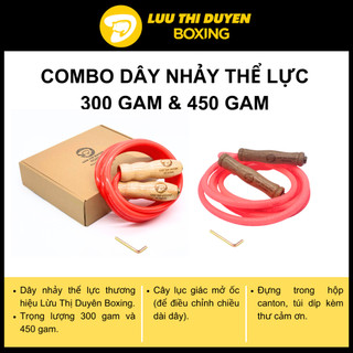 Combo Dây Nhảy Thể Lực 300G, 450G - Cán Gỗ, Mẫu Cán Thái Lan, Sơn Phủ Bóng - Dây Nhảy Thể Dục - Lừu Thị Duyên Boxing