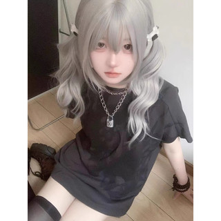 🩸🖤tóc giả cả đầu/ wig teen màu xám siêu hiếm🖤🩸tặng kèm wigcap