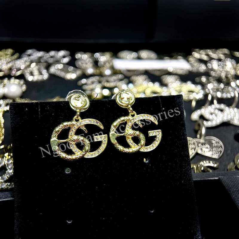 Khuyên tai nữ Gc cao cấp dáng thả dễ đeo, bông tai thời trang siêu hot