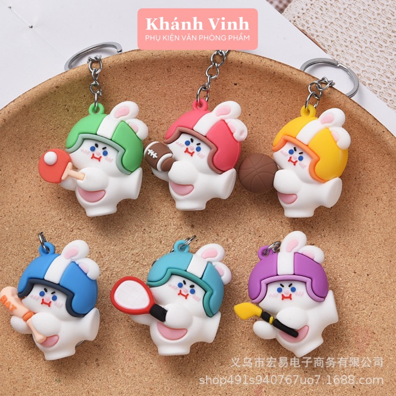 Móc Khoá Bộ Thỏ Hoa Quả Chơi Thể Thao