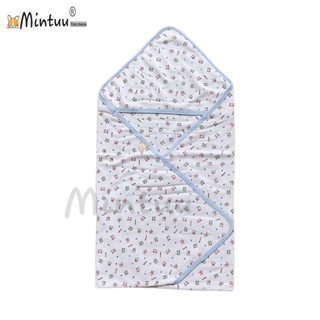 Túi ủ, chăn ủ cho bé sơ sinh chất liệu vải interlock in bông xinh xắn , thương hiệu MINTUU
