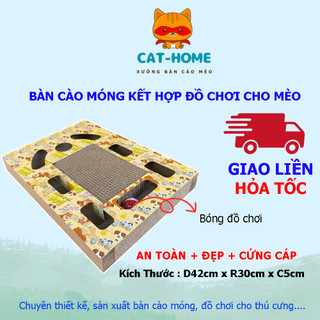 Bàn cào móng cho mèo kết hợp đồ chơi có kèm catnip