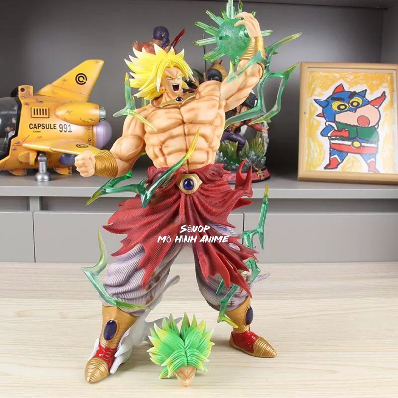 Mô hình Broly BUG dáng đứng cao 41cm 2 đầu thay thế có led