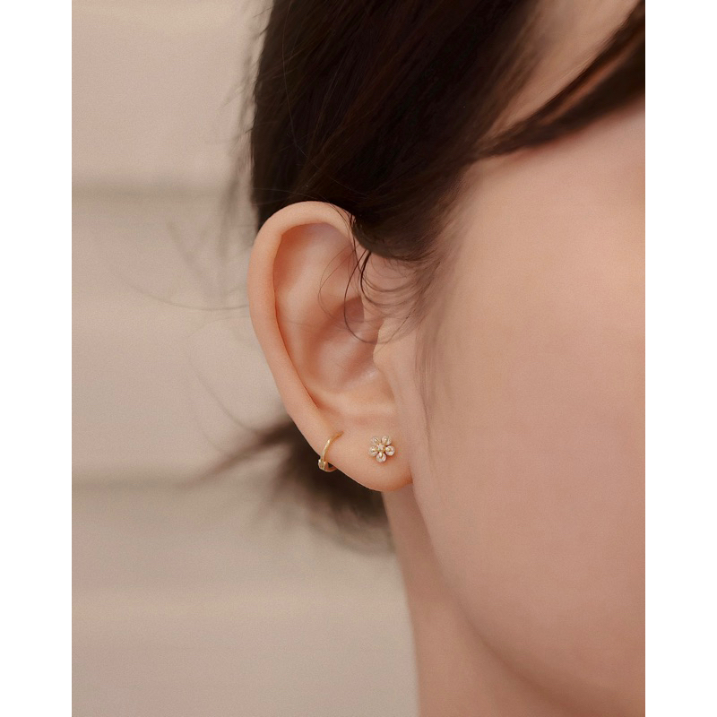 Khuyên tai bạc INS khoen tròn SLIM HOOP thiết kế mảnh đơn giản cá tính / GIÁ 1 CHIẾC