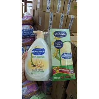 (Tặng khăn tắm 80k) Sữa tắm Monsavon chiết xuất sữa và hoa Vani 1000ml