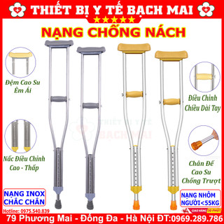 Nạng Chống Nách Hợp Kim Nhôm, Inox Chắc Chắn - 01 Chiếc