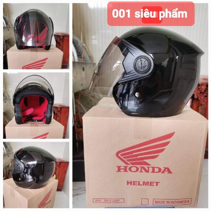 Nón mũ bảo hiểm Honda 3/4 mẫu siêu phẩm. Có xước nhẹ do rách thùng .