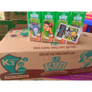  Thùng 48 hộp 180ml sữa Kun socola lúa mạch Bọc Chống Sốc 